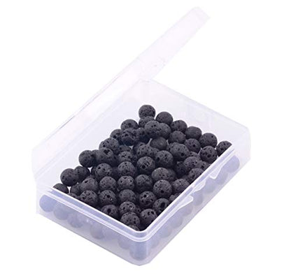 Natural Stone Beads 100pcs 8mm Black Lava Round Genuine Stone Beading Loose Gemstone Hole 1mm DIY Beads for Essential Oil Yoga Bracelet Necklace Earrings Jewelry Making (Black Lava Stone Beads,8mm) - color: Black Lava Stone Beads, size: 8mm