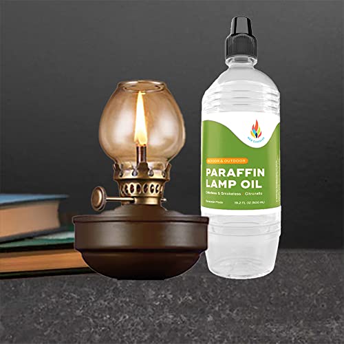 The Dreidel Company Citronella Liquid Paraffin Lamp Oil - Smokeless, Odorless, Ultra Clean Burning Fuel for Indoor and Outdoor Use (Half-Liter Bottle (500mL)) - size: Half-Liter Bottle (500mL)