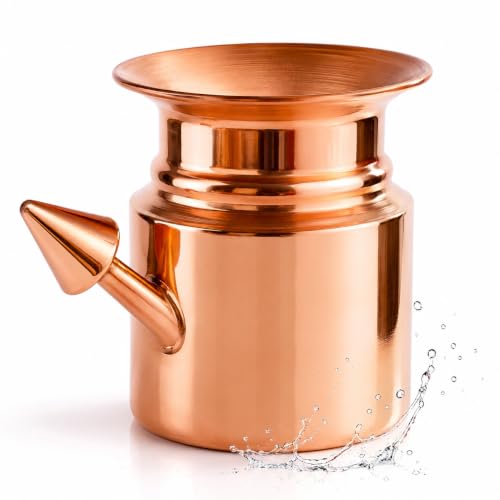 Traveller's Neti Lota Ramjhara Prayer Kalash Pure Copper Traditional Hindu Pooja Item Pot with Copper