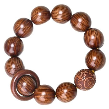 Prayer Bead bracelet Mala Beaded Bracelets for Men Women 12/15MM … - color: 20mm 12 Beads Black Rosewood with Circular Ring