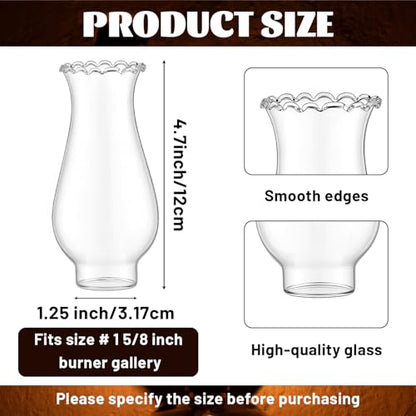 Lewtemi 2 Pcs 1 1/4 Inch Base Tiny Oil Lamp Chimney Kerosene Lamps Shade Oil Lamp Glass Replacement for Miniature Kerosene Lamps(Stylish) - style: Stylish