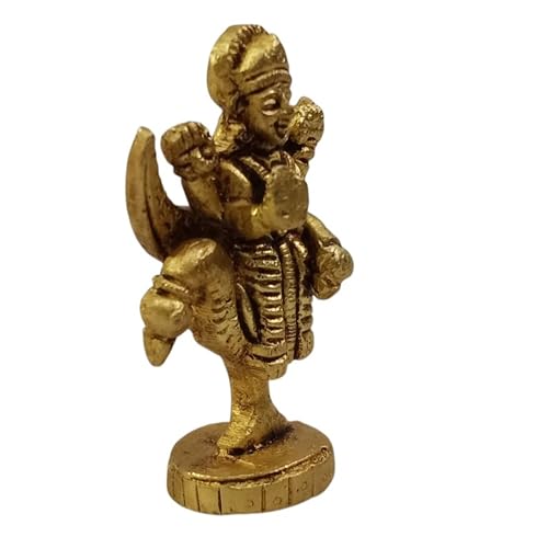 Brass Brahmani Maa Idol, 3 Inch, 100g, Handcrafted Brahmani Devi Murti for Home Temple, Pooja Room & Altar Decor