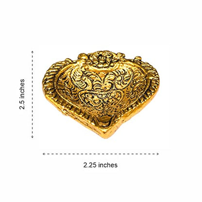 Wonder Care Ganesha Lakshmi Statue Sculpted in Great Detail in Ivory Antique Finish Metal Diya for Diwali Pooja Oil Lamp- Ganesh Idol for Car | Home Decor | Mandir | Gift | Hindu God Idol