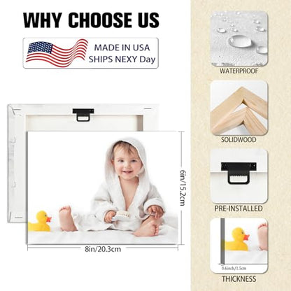 Custom Canvas Prints with Your Photos, Personalized Wall Art for Home Decor - size: 8"L x 6"W