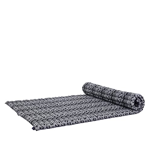 Leewadee Wide Thai Roll Mat 75 x 39 inches Kapok Firm - color: Cbt3 - Black, size: L: 75x39"