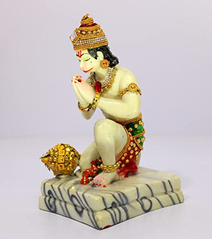 eSplanade Resin Hanuman Anjaneya Pavan Putra Idol Murti Moorti Statue (8.5 x 5.25 Inches)