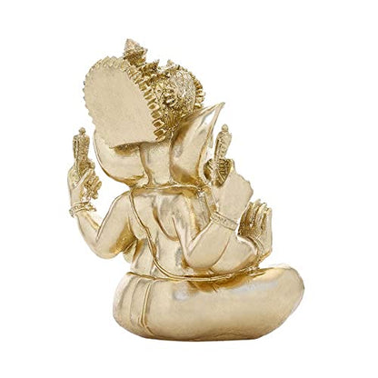 GLOOKS Brass Ganesha Statue/Ganesha Idol 8 Inch for Home Temple
