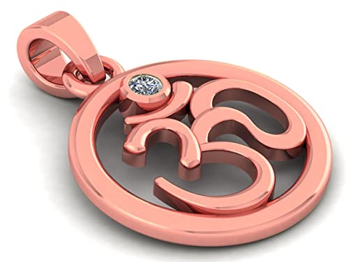 LMDPRAJAPATIS Om Religious Pendant Good Health And Wealth Rose Gold Pendant For Men And Women