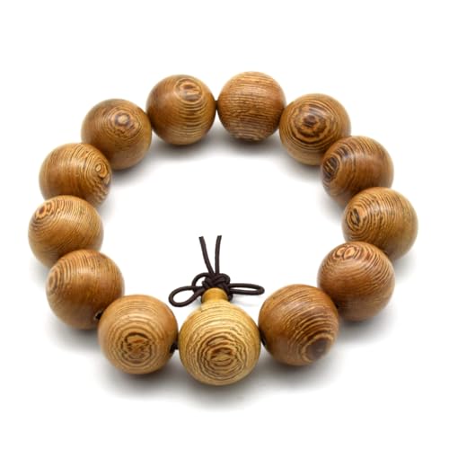 Zen Dear Unisex Natural Wenge Wood Mala Prayer Beads Necklace Bracelet Beads Meditation Buddhist Japa Rosary Mala Bead Yoga - style: 18mm 13 beads