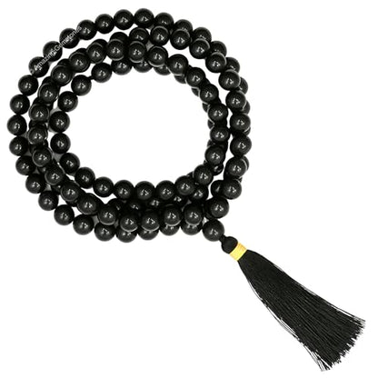 Amazing Gemstone Black Tourmaline Mala Beads - 108 Prayer Beads for Meditation and Mindfulness Practice, Handcrafted Mala Beads with Natural Gemstones for Spiritual Healing and Relaxation(Plain) - color: Black Tourmaline, style: Plain
