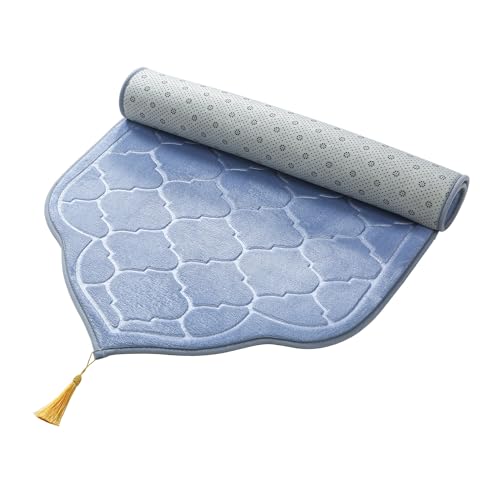 JE JOUE Prayer Rug Muslim Mat Islamic - Thickening Sponge Muslim Rug for Men Women Eid Travel Ramadan, Soft Luxury Great for Knees and Forehead （Gray） - color: Grey