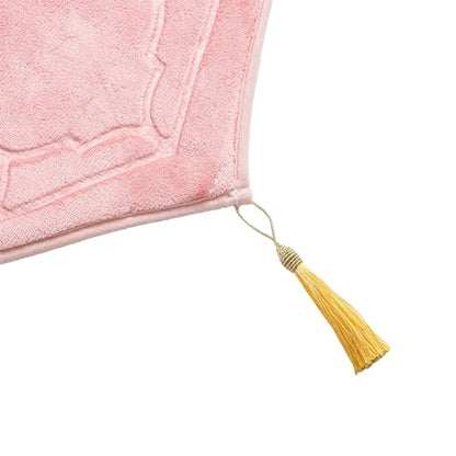 JE JOUE Prayer Rug Muslim Mat Islamic - Thickening Sponge Muslim Rug for Men Women Eid Travel Ramadan, Soft Luxury Great for Knees and Forehead （Pink） - color: Pink