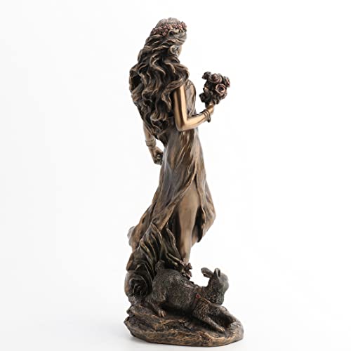 10.38 Inch Ostara - Germanic Goddess of Easter Cold Cast Bronze Statue