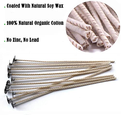 ECO14 100pcs Wicks - 8 inch Pre-Tabbed Thick Wick for Candle Making - size: eco14