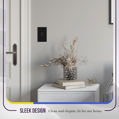 ENERLITES Toggle Light Switch Metal Wall Plate, 1-Gang, Black Matte - color: Black Matte, size: Standard Size