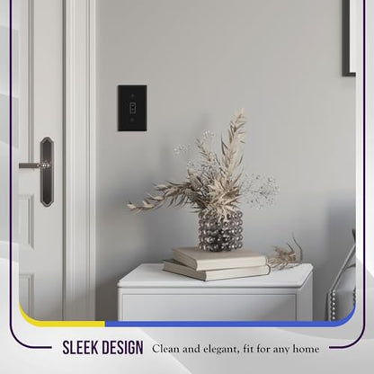 ENERLITES Toggle Light Switch Metal Wall Plate, 1-Gang, Black Matte - color: Black Matte, size: Standard Size