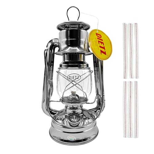 Light of Mine - Dietz #76 Original Nickel Oil Lantern Bundle Including 6-Pack of 100% Cotton 1/2" Replacement Wick Strips (#76, Nickel) - style: Nickel