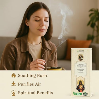 Bless-Organic-Church-Incense 100%-Natural-Handmade-Incense-Sticks - color: Church Incense, size: 100 Sticks (5.25 OZ/150 GM)