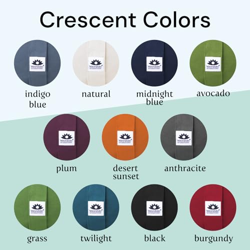 Meditation Cushion (Avocado) Crescent, Buckwheat Husk Filled, Floor Pillow or Cushions, Yoga Seat, Zafu, Made in The USA - color: Avocado