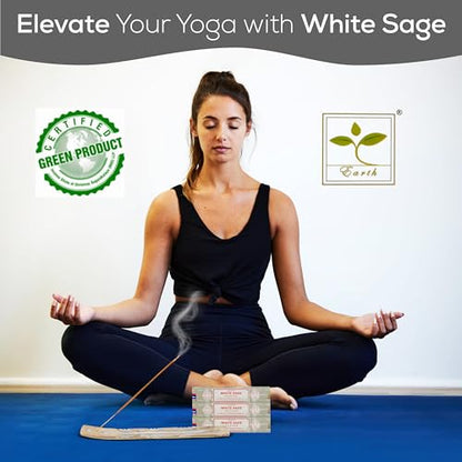 Satya Nagchampa White Sage Incense Sticks, Satya Bng (Bangalore) Insenses 15gmx3 Pack (45 GMS) with Raajsee Incense Holder Bundle, Satya Nagchampa Natural Incense - color: White Sage