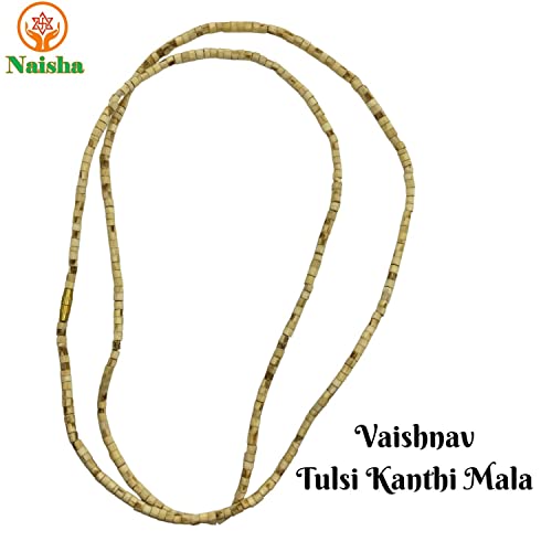 Naisha Tulsi Holy Basil Japa Mala 108+1 Beads & Tulsi Kanthi Mala Tulsi Ki Mala 2 Round Neck Mala Original for Daily Mantra Jaap, (Pack of 2)