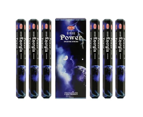 Hem Divine Power Incense Sticks (120 Sticks, 6 Boxes Inside) - 9 Inches Long, 20g Per Box Elevate Your Senses, Purify Your Space, and Awaken Your Innermost Aspirations.