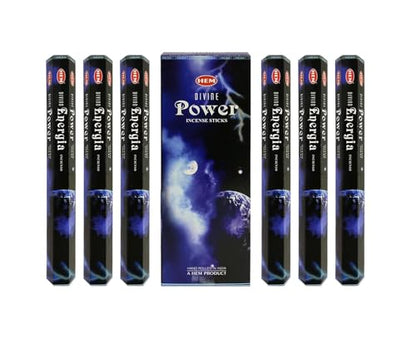 Hem Divine Power Incense Sticks (120 Sticks, 6 Boxes Inside) - 9 Inches Long, 20g Per Box Elevate Your Senses, Purify Your Space, and Awaken Your Innermost Aspirations.