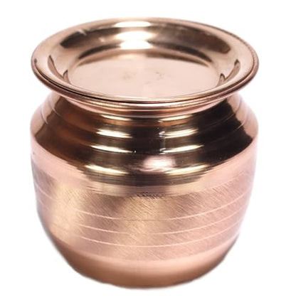 ASHIRWAD Pure Copper Kalash Lota for Pooja Prayer Kalash Arti Puja Pot For New Home | AE000184-06 (450 ml with Lid) - style: 450 ml with Lid