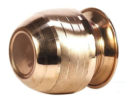 ASHIRWAD Kalash Pure Copper Kalash Lota for Pooja Prayer Arti Puja Pot sizes For New Home | AE000184-03 (650 ml) - style: 650 ml