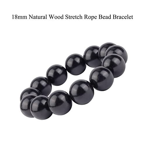 Prayer Bead bracelet Mala Beaded Bracelets for Men Women 12/15MM … - color: 18mm 13 beads ebony