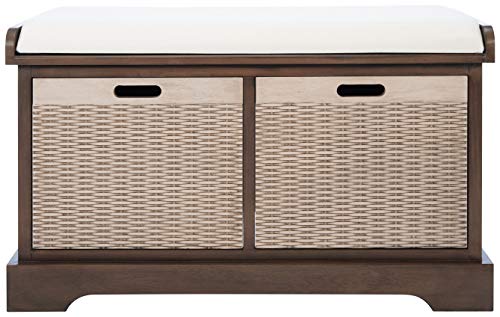 Safavieh Home Collection Landers Brown 2-Drawer/Cushion Storage Bench (Fully Assembled) BCH5702C - color: Brown