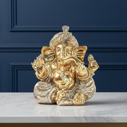 Turbaned Ganesha Resin Statue – Ideal for Entranceways, Weddings, and Other Occasions. Symbolizes Auspiciousness, Repels Negative Energy, and Balances Feng Shui.