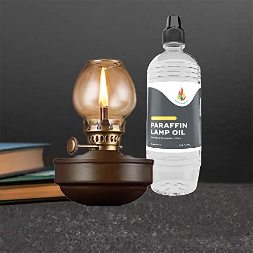The Dreidel Company Liquid Paraffin Lamp Oil - 1 Liter - Smokeless, Odorless, Ultra Clean Burning Fuel for Indoor and Outdoor Use (Clear) (Single) - size: Single
