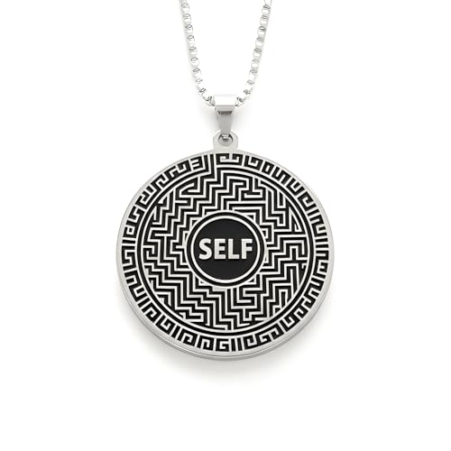 1" Stainless Steel Necklace Charms | Third Eye Vision | Peace Symbol | Finding Your Self | Yin & Yang | Moon Cat | Turtle Power | Flower of Life | | OM | Mystical Spiritual Protection, for Men & Women - style: Finding Your Self Silver