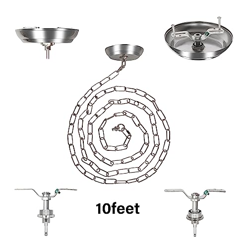 10 Feet Heavy Duty Silver Chain with 5" Light Canopy Kit for Chandelier, Swag Light Kit Light Fixture Mounting Bracket for Hanging Light,L0020 - color: Silver 10 Ft Chain with 5" Canopy