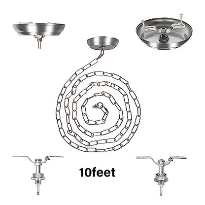 10 Feet Heavy Duty Silver Chain with 5" Light Canopy Kit for Chandelier, Swag Light Kit Light Fixture Mounting Bracket for Hanging Light,L0020 - color: Silver 10 Ft Chain with 5" Canopy