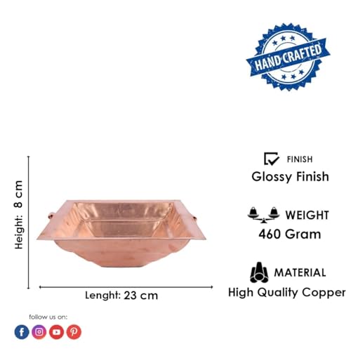 SATVIK Copper Hawan Kund for Pooja l Sacred Copper Havan Kund for Indian Ritualsl Yajnas & Fire Sacrifice l Traditional Puja Essential for Prosperity