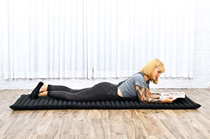 Leewadee Thai Roll Mat 75 x 28 inches Kapok Firm - color: Cl02 - Black, size: M: 75x28"