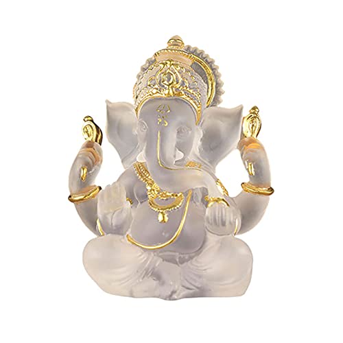 Ganesha Statue, Hindu God Ganesha Statue, Hindu Buddha Statue Ornament (White)
