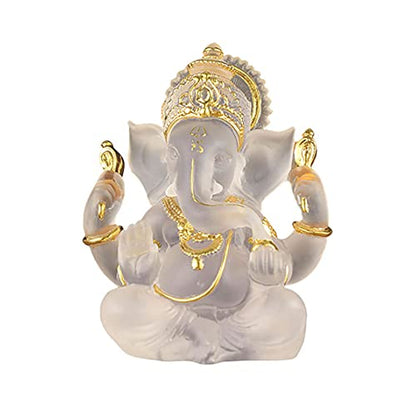 Ganesha Statue, Hindu God Ganesha Statue, Hindu Buddha Statue Ornament (White)