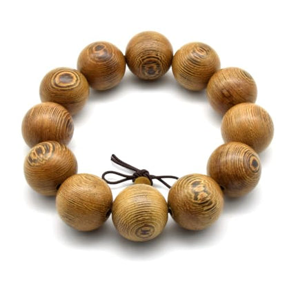 Zen Dear Unisex Natural Wenge Wood Mala Prayer Beads Necklace Bracelet Beads Meditation Buddhist Japa Rosary Mala Bead Yoga - style: 20mm 12 beads