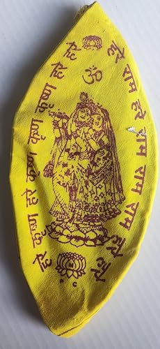 ATCUSA Gaumukhi Jap Mala Bag Hare Ram Hare Krishna Radhe Radhe Design Indian Handicraft Cotton Mala Chanting Prayer Jholi Mantra Japa Meditation Yoga Jaap (Yellow Japa bag - Hare Ram Hare krishna) - style: Yellow Japa bag - Hare Ram Hare krishna