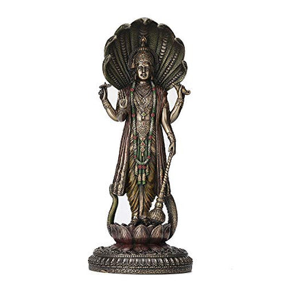 Veronese Design Hindu God Shesha Vishnu Figurine Statue, 12.5 Inch