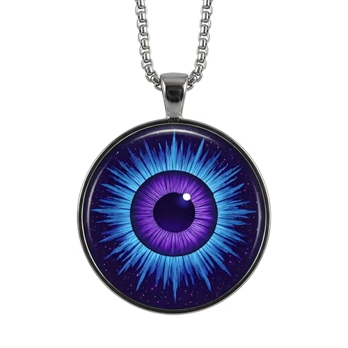 1" Stainless Steel Necklace Charms | Third Eye Vision | Peace Symbol | Finding Your Self | Yin & Yang | Moon Cat | Turtle Power | Flower of Life | | OM | Mystical Spiritual Protection, for Men & Women - style: Third Eye Vision
