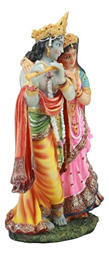Ebros Gift Eastern Enlightenment Hindu Vedic Radha and Krishna Statue 8" Tall Avatar of Vishnu and Shakti Gods Divine Love in Male and Female Aspects