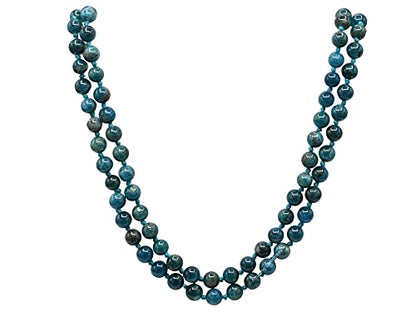 Amazing Gemstone Apatite Mala Beads - 108 Prayer Beads for Meditation and Mindfulness Practice, Handcrafted Mala Beads with Natural Gemstones for Spiritual Healing and Relaxation (Knotted) - color: Apatite, style: Knotted