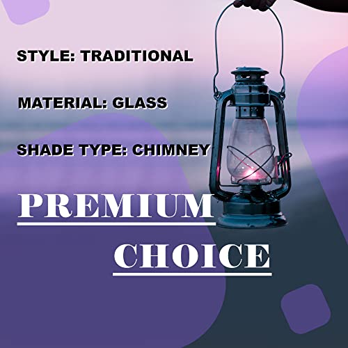 Ciata Oil Lamp, Glass, Victorian Hurricane Chimney Lamp Globe Replacement, 7-1/2 Inch Handblown Clear Glass Chimney Lamp Shade with 2-5/8 Inch Fitter and 3-1/2 Inch Bulge - 6 Pack - color: Clear - 6 Pack, size: 2-5/8 Inch - 7-1/2 Inch