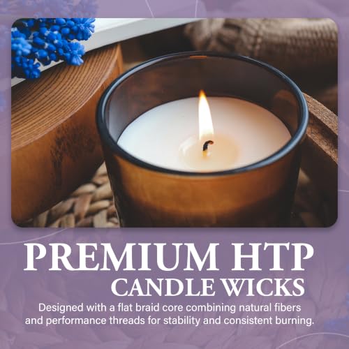 HTP 1312 6 Inch Candle Wicks, 50 Count Pre-Waxed Pre-Tabbed - size: 50 HTP - 1312