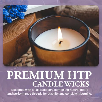 HTP 1312 6 Inch Candle Wicks, 50 Count Pre-Waxed Pre-Tabbed - size: 50 HTP - 1312
