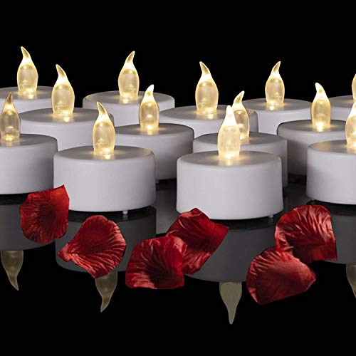 Battery Operated LED Tea Lights Flameless Electric Candles 24PACK - color: Warm White, size: 24pack